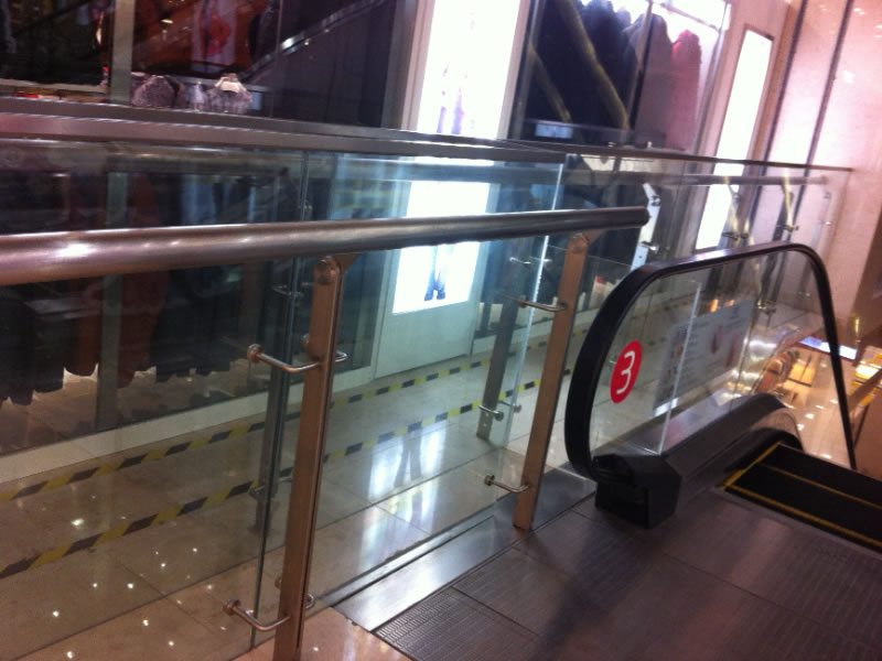Stainless steel column for stainless steel glass railing of Taizhou Wanda Plaza