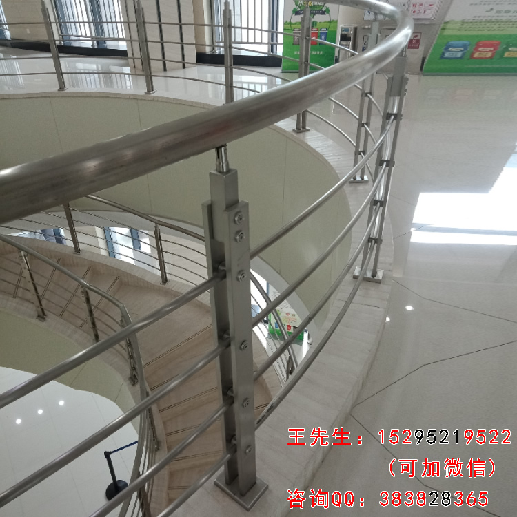 Stainless steel column is used for stair railing of Xinghua Human Resources and Social Security Bureau