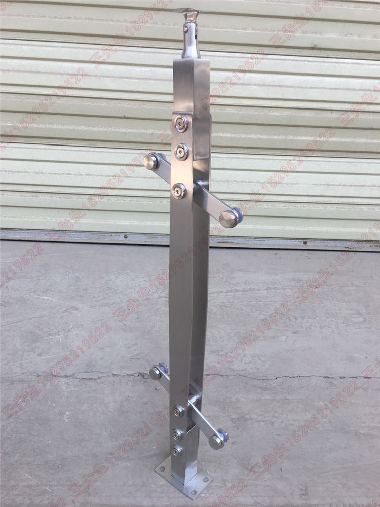 Stainless steel diamond glass hanging column