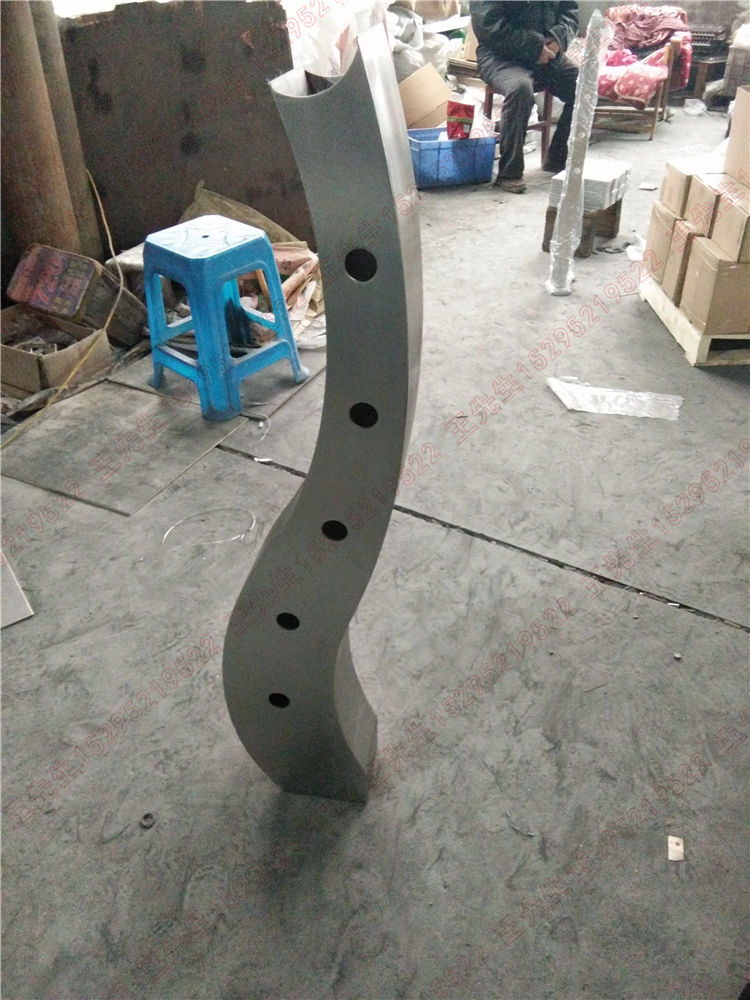 Stainless steel bridge light box column S-shaped arc column