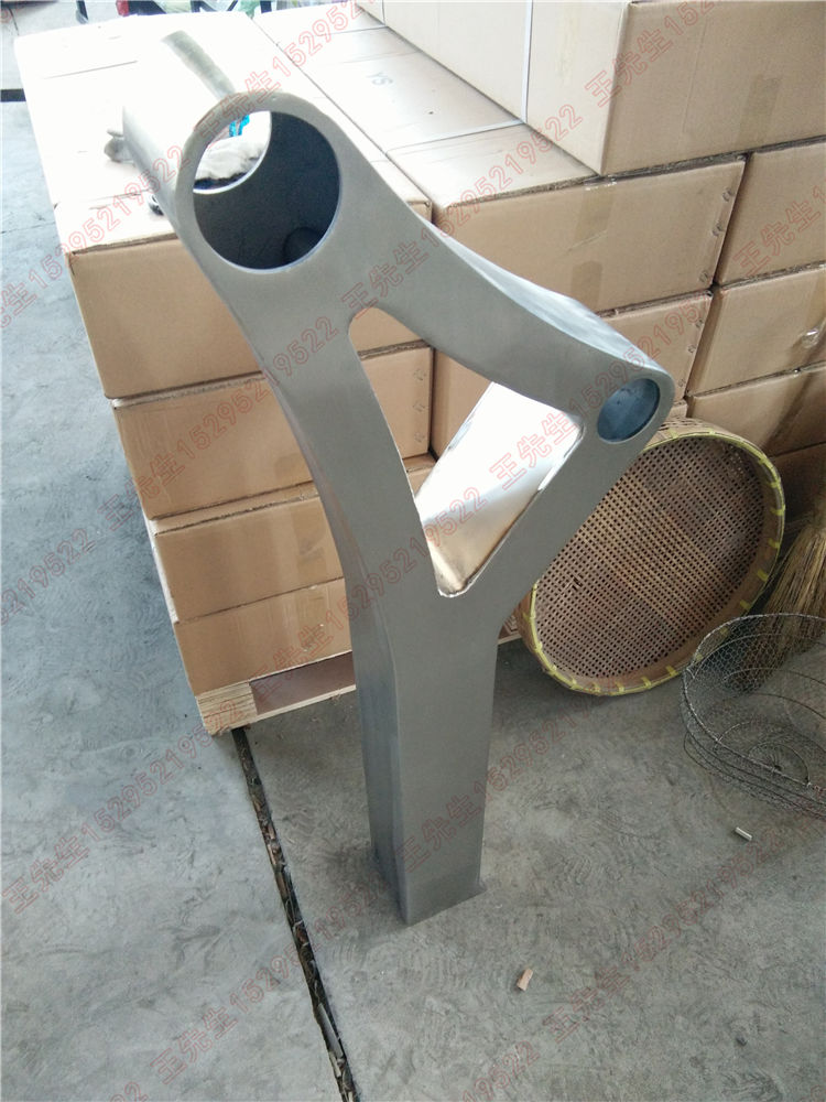 Stainless steel special-shaped triangular arc bridge big column big view column standing column leg