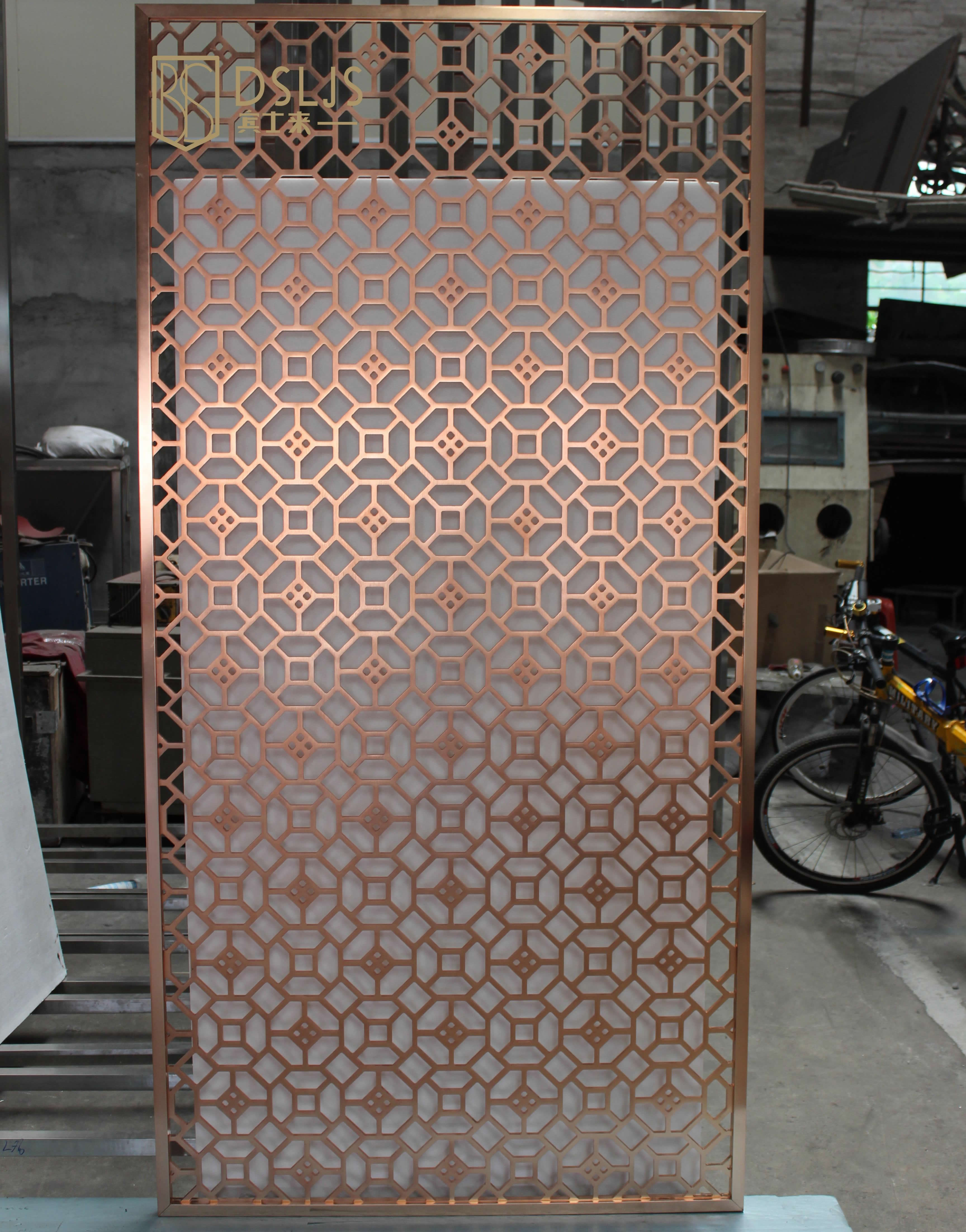Rose gold stainless steel Chinese screen